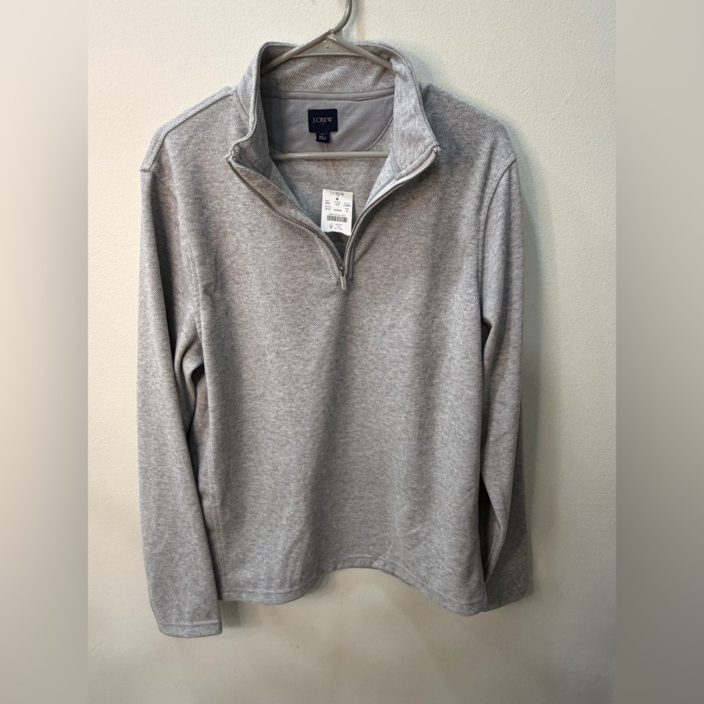 J. Crew Men's Light Gray Zip-Up Sweater, size M